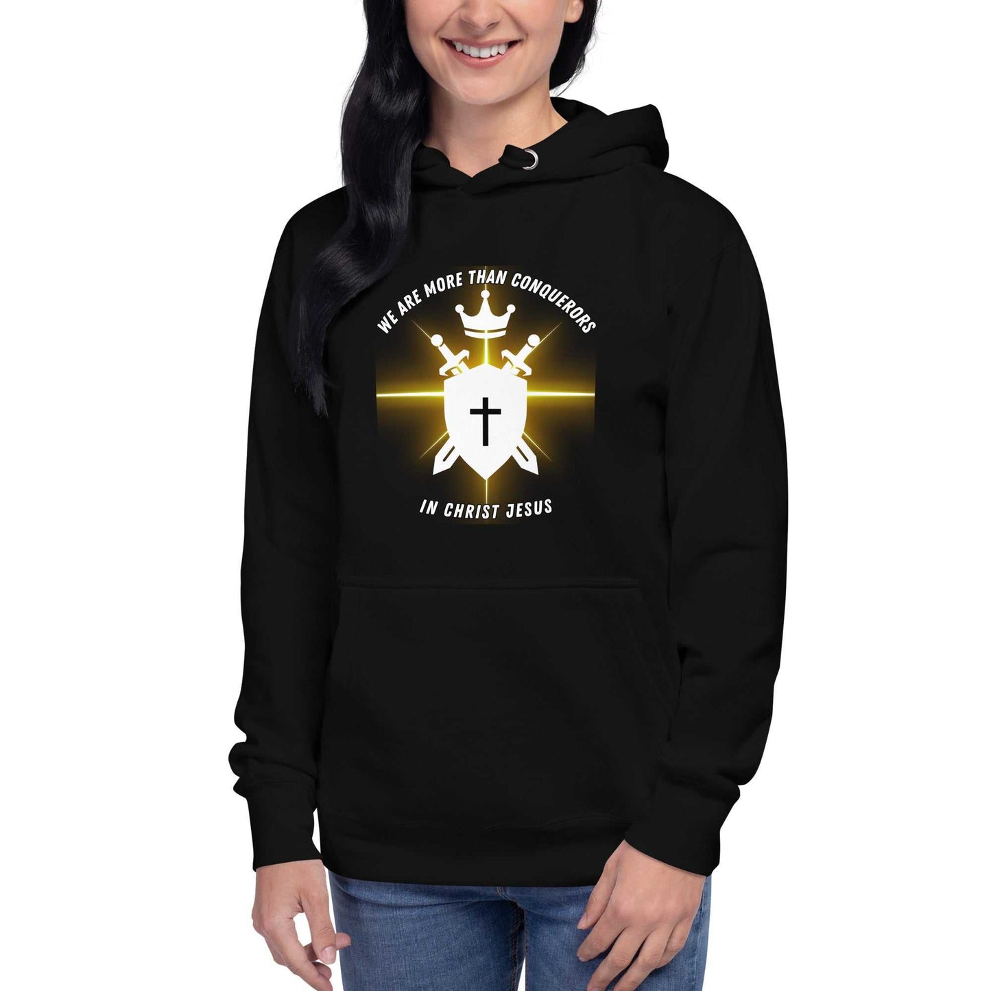 Conquerors Unisex Hoodie - White Ltrs