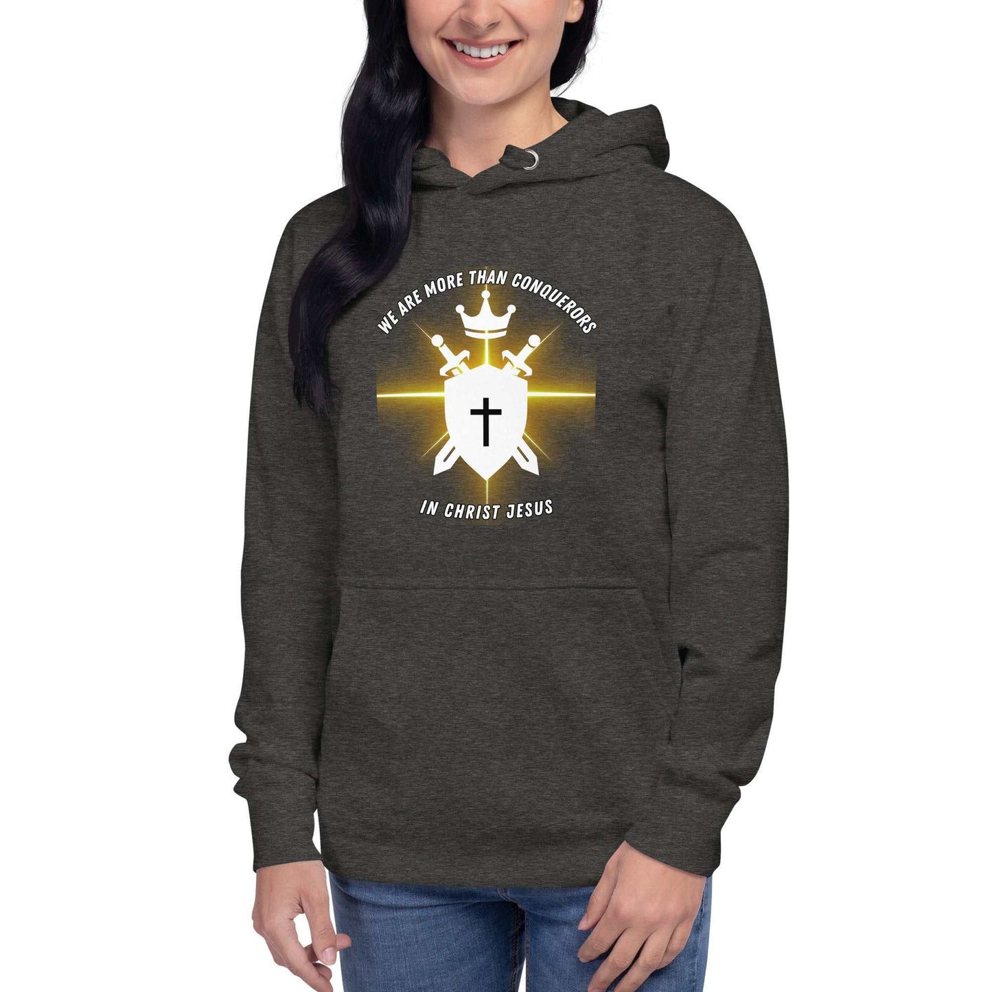 Conquerors Unisex Hoodie - White Ltrs