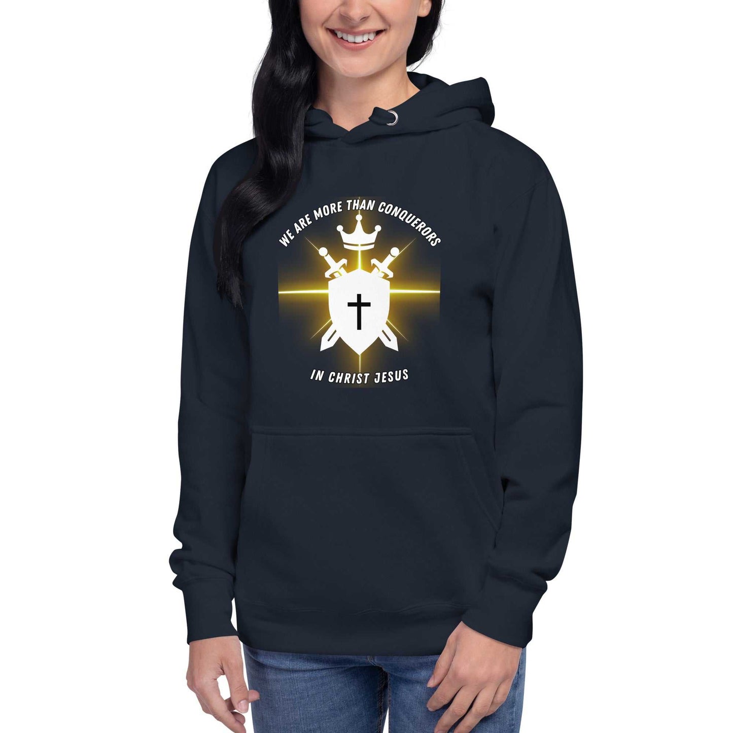 Conquerors Unisex Hoodie - White Ltrs