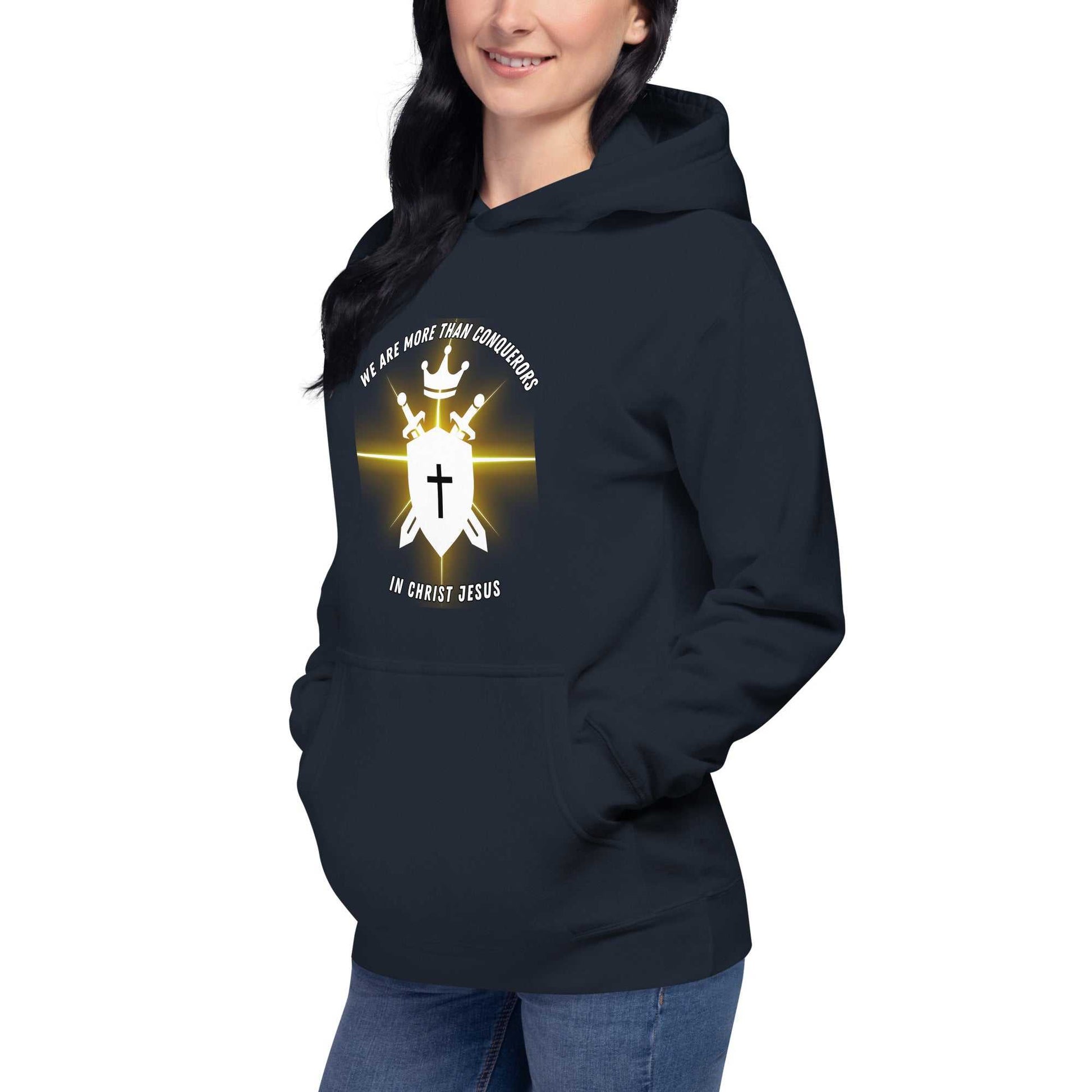 Conquerors Unisex Hoodie - White Ltrs